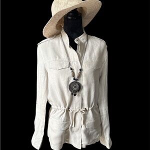 Banana Republic Linen Zip-Front Utility Jacket(Med). Accessories free w. SL
